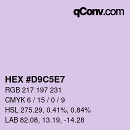 Color code: HEX #D9C5E7 | qconv.com