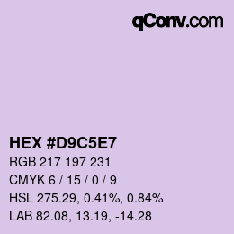 Code couleur: HEX #D9C5E7 | qconv.com