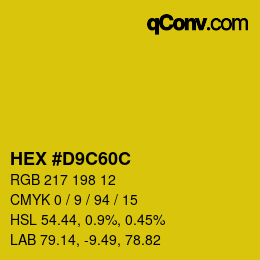 カラーコード: HEX #D9C60C | qconv.com