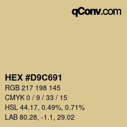 Color code: HEX #D9C691 | qconv.com