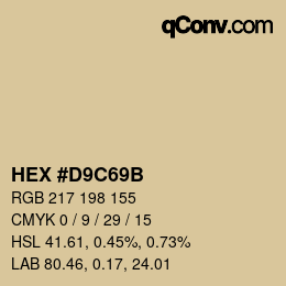 Color code: HEX #D9C69B | qconv.com