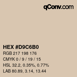 Color code: HEX #D9C6B0 | qconv.com