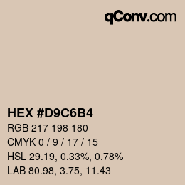Color code: HEX #D9C6B4 | qconv.com