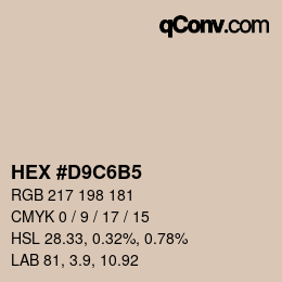 Color code: HEX #D9C6B5 | qconv.com