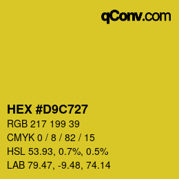Color code: HEX #D9C727 | qconv.com