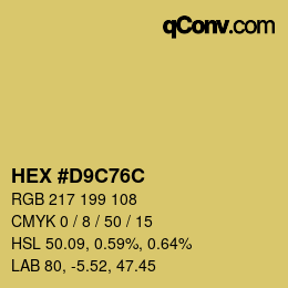 Color code: HEX #D9C76C | qconv.com
