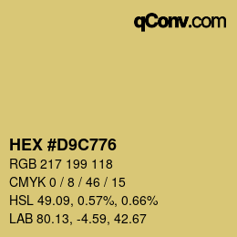Color code: HEX #D9C776 | qconv.com
