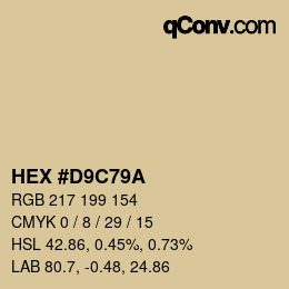 カラーコード: HEX #D9C79A | qconv.com