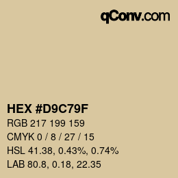 Color code: HEX #D9C79F | qconv.com