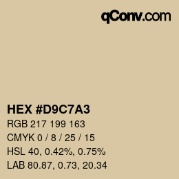 Color code: HEX #D9C7A3 | qconv.com