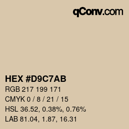 Color code: HEX #D9C7AB | qconv.com