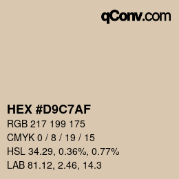 Color code: HEX #D9C7AF | qconv.com