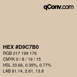 カラーコード: HEX #D9C7B0 | qconv.com