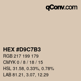 Color code: HEX #D9C7B3 | qconv.com