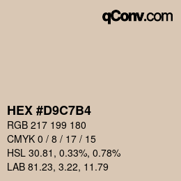 Color code: HEX #D9C7B4 | qconv.com