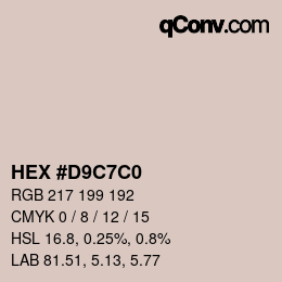 Color code: HEX #D9C7C0 | qconv.com