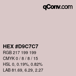 Farbcode: HEX #D9C7C7 | qconv.com