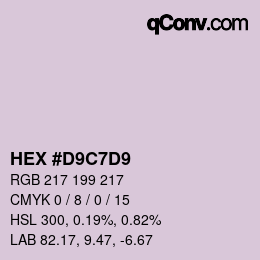 Color code: HEX #D9C7D9 | qconv.com