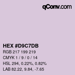 Color code: HEX #D9C7DB | qconv.com