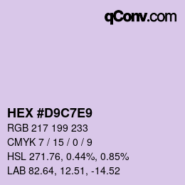 カラーコード: HEX #D9C7E9 | qconv.com