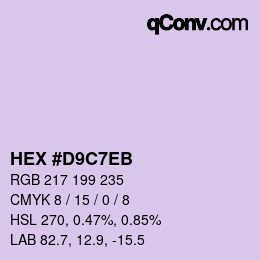 Color code: HEX #D9C7EB | qconv.com
