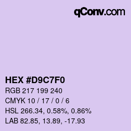 Color code: HEX #D9C7F0 | qconv.com