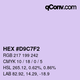 Color code: HEX #D9C7F2 | qconv.com