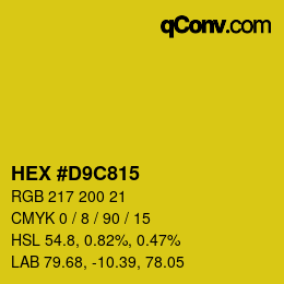 カラーコード: HEX #D9C815 | qconv.com