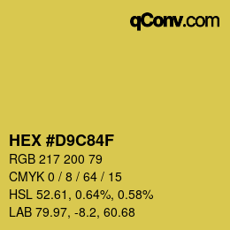 Color code: HEX #D9C84F | qconv.com