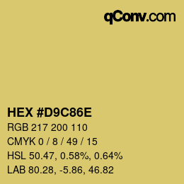 カラーコード: HEX #D9C86E | qconv.com