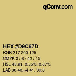Código de color: HEX #D9C87D | qconv.com