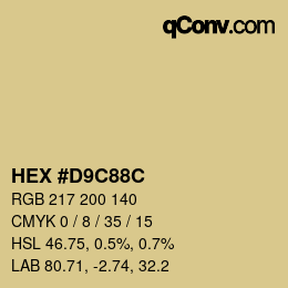 颜色代码: HEX #D9C88C | qconv.com