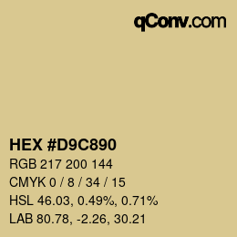 カラーコード: HEX #D9C890 | qconv.com