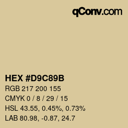 Color code: HEX #D9C89B | qconv.com