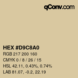 カラーコード: HEX #D9C8A0 | qconv.com