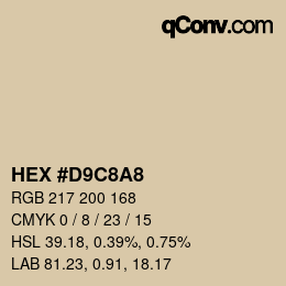 Color code: HEX #D9C8A8 | qconv.com