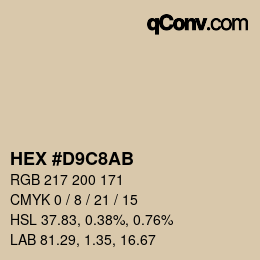 Color code: HEX #D9C8AB | qconv.com