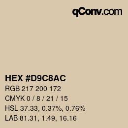 Color code: HEX #D9C8AC | qconv.com