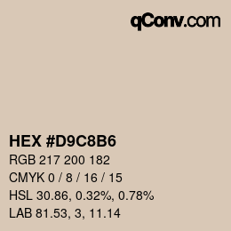 Farbcode: HEX #D9C8B6 | qconv.com