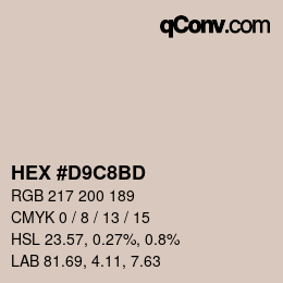 Color code: HEX #D9C8BD | qconv.com