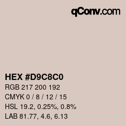 Farbcode: HEX #D9C8C0 | qconv.com