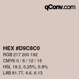 Farbcode: HEX #D9C8C0 | qconv.com