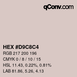 Color code: HEX #D9C8C4 | qconv.com