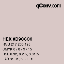 Color code: HEX #D9C8C6 | qconv.com