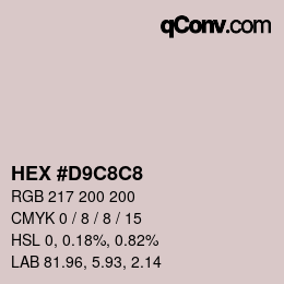 Color code: HEX #D9C8C8 | qconv.com