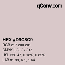カラーコード: HEX #D9C8C9 | qconv.com
