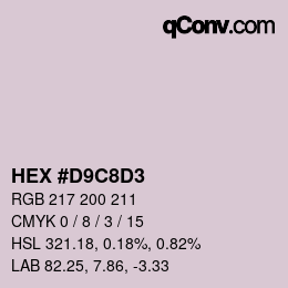 Color code: HEX #D9C8D3 | qconv.com