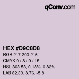 Color code: HEX #D9C8D8 | qconv.com