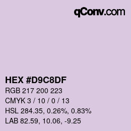 Color code: HEX #D9C8DF | qconv.com