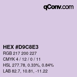 Código de color: HEX #D9C8E3 | qconv.com
